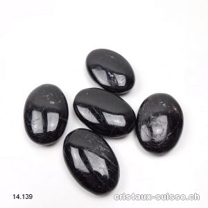 Tourmaline noire - Schörl pierre antistress arrondie 4,5 x 3 cm. OFFRE SPECIALE