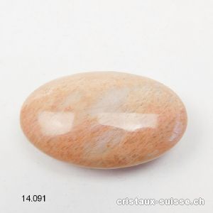 Pierre de Lune saumon - Orthoclase Madagascar, pierre antistress ovale 4,5 x 3 cm