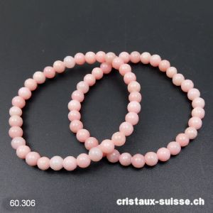 Bracelet Opale des Andes rose - Chrysopale 6 mm / 18-18,5 cm. Taille M