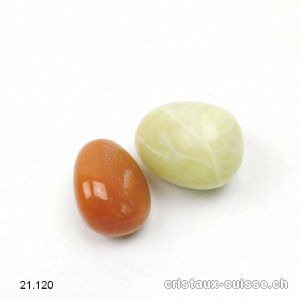 1 x Aventurine orange et 1 x Jade Serpentine 2 à 3 cm. OFFRE SPECIALE