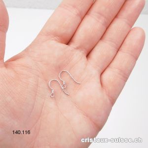 Crochets pour boucles d'oreilles 12 mm en argent 925. 1 paire. OFFRE SPECIALE