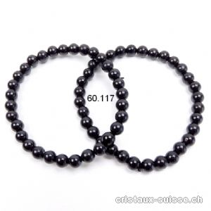 Bracelet Tourmaline noire 6-6,5 mm / 18 cm. Taille SM-M