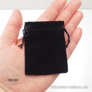 1 Pochette velours Noir, env. 6,5 x 5,5 cm