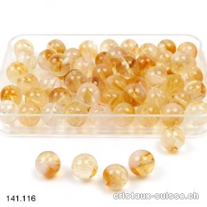 Citrine, boule percée 6,2 - 6,8 mm