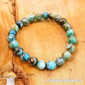 Bracelet Opale des Andes bleue - Chrysopale 8-8,5 mm / 18,5 cm