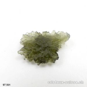 Moldavite 1,9 x 1,3 x 0,4 cm. Pièce unique 3,6 carats