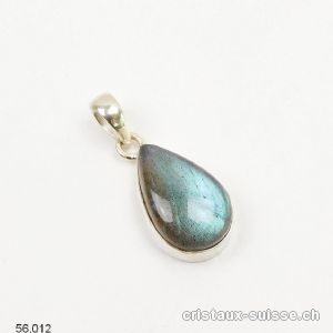 Pendentif Labradorite bleu-vert en argent 925