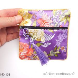 Pochette chinoise Violette, env.  11,5 x 11,5 cm