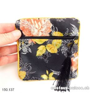 Pochette chinoise Noire, env. 11,5 x 11,5 cm