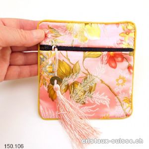 Pochette chinoise Rose, env. 11,5 x 11,5 cm