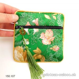 Pochette chinoise Verte, env. 11,5 x 11,5 cm