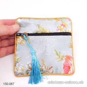 Pochette chinoise Gris-Bleu, env. 11,5 x 11,5 cm