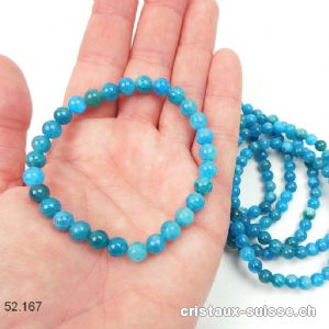 Bracelet Apatite bleue 6 - 6,5 mm / 18 cm