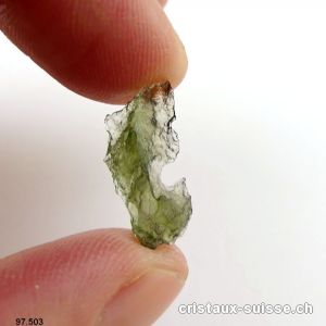 Moldavite 1,8 x 0,8 x 0,4 cm. Pièce unique 2,1 carats