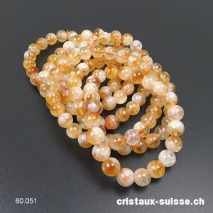 Bracelet Citrine 8-8,5 mm, élastique 18,5 cm. Taille M