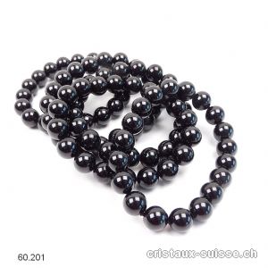 Bracelet Tourmaline noire 10-10,5 mm, élastique 19 cm