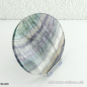 Fluorite - Fluorine arc-en-ciel, plaque polie 11,4 cm et Support. Lot unique