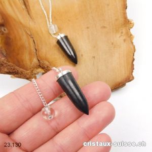 Pendule Schungite 3 cm en argent 925