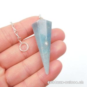 Pendule Aventurine bleue facetté 4,7 cm. Pièce unique