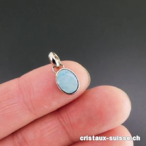 pendentif Opale doublette d'Australie en argent 925 platiné. Pièce unique