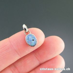 pendentif Opale doublette d'Australie en argent 925 platiné. Pièce unique