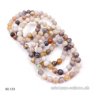 Bracelet Agate Mix 8,5 mm / 18,5 - 19 cm