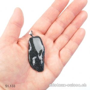 Pendentif Specularite des USA et boucle argent rhodié. Pièce unique