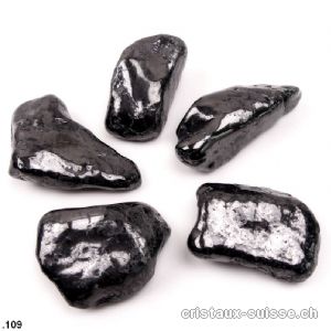 Schungite argentée forme libre 5 - 7 cm / 47 à 52 grammes. Taille XXL