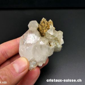 Quartz de Suisse avec roche. Pièce unique