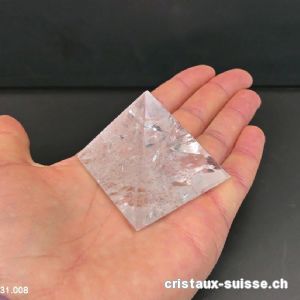 Pyramide Cristal de Roche, base 4,5 x haut. 4 cm. Pièce unique