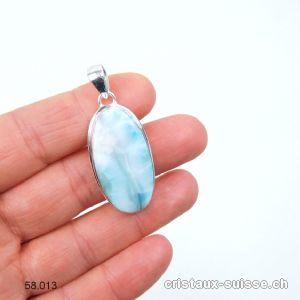 Pendentif Larimar et argent 925. Pièce unique