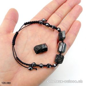 Set Protection - Bracelet Tourmaline réglable brute et une Tourmaline