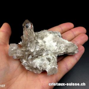 Quartz légèrement fumé du Mont-Blanc. Pièce unique