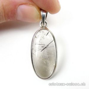 Pendentif Tourmaline - Quartz en argent 925. Pièce unique