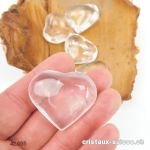 Coeur Cristal de Roche du Brésil 3,5 x 3 cm