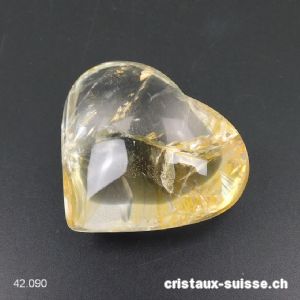 Coeur Citrine naturelle 5 x 4,5 cm. Pièce unique 64,5 grammes