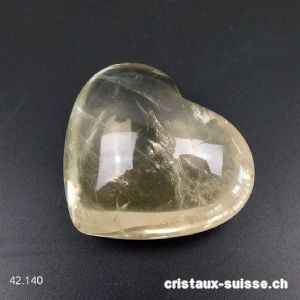 Coeur Citrine naturelle 5,4 x 4,5 cm. Pièce unique 77,5 grammes