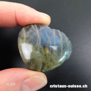 Coeur Labradorite 3,7 x 3,4 x 1,4 cm. Pièce unique