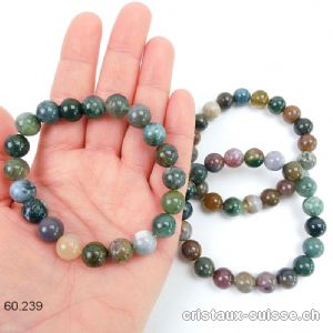 Bracelet Agate Mousse - Agate Indienne mix 10 mm / 21 cm