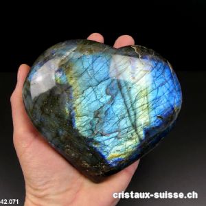 Coeur Labradorite XXL. Pièce unique 730 grammes