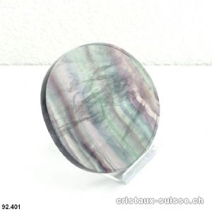 Fluorite - Fluorine arc-en-ciel, plaque polie 10,3 cm et Support. Lot unique