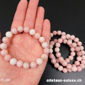 Bracelet Opale des Andes rose - Chrysopale 10 mm / 18 cm