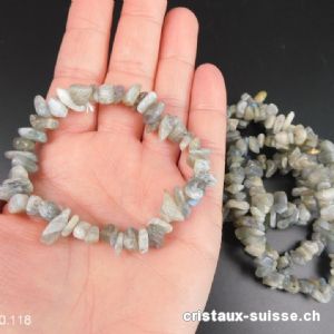 Bracelet Labradorite claire, élastique 17,5 - 18 cm