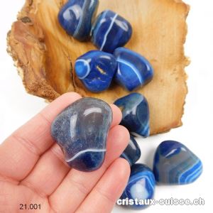 Agate bleue 3 - 3,5 cm / 30 à 34 grammes. Taille XL. Qual. AB