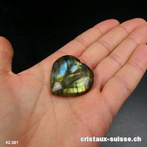 Coeur Labradorite 3,3 x 3,1 x 1 cm. Pièce unique. OFFRE SPECIALE