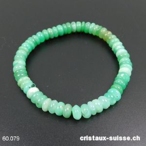 Bracelet Chrysoprase Boutons 6-7 mm / 18,5 cm. Pièce unique