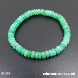 Bracelet Chrysoprase Boutons 6-7 mm / 18,5 cm. Pièce unique