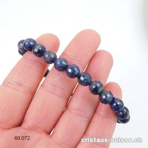 Bracelet Saphir bleu facetté 7,5 mm / 18-18,5 cm. Taille M