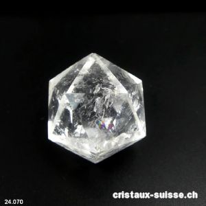 Icosaèdre Cristal de Roche 3 cm. Pièce unique 25 grammes