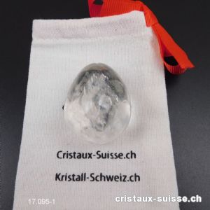 1 Oeuf YONI Cristal de Roche 4 x 3 cm. Taille M. Non Percé. Pièce unique